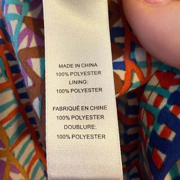 Cece Cynthia Steffe Dress Women 6P Multicolor Maxi Lined Side Zip Beach Resort - Picture 5 of 6